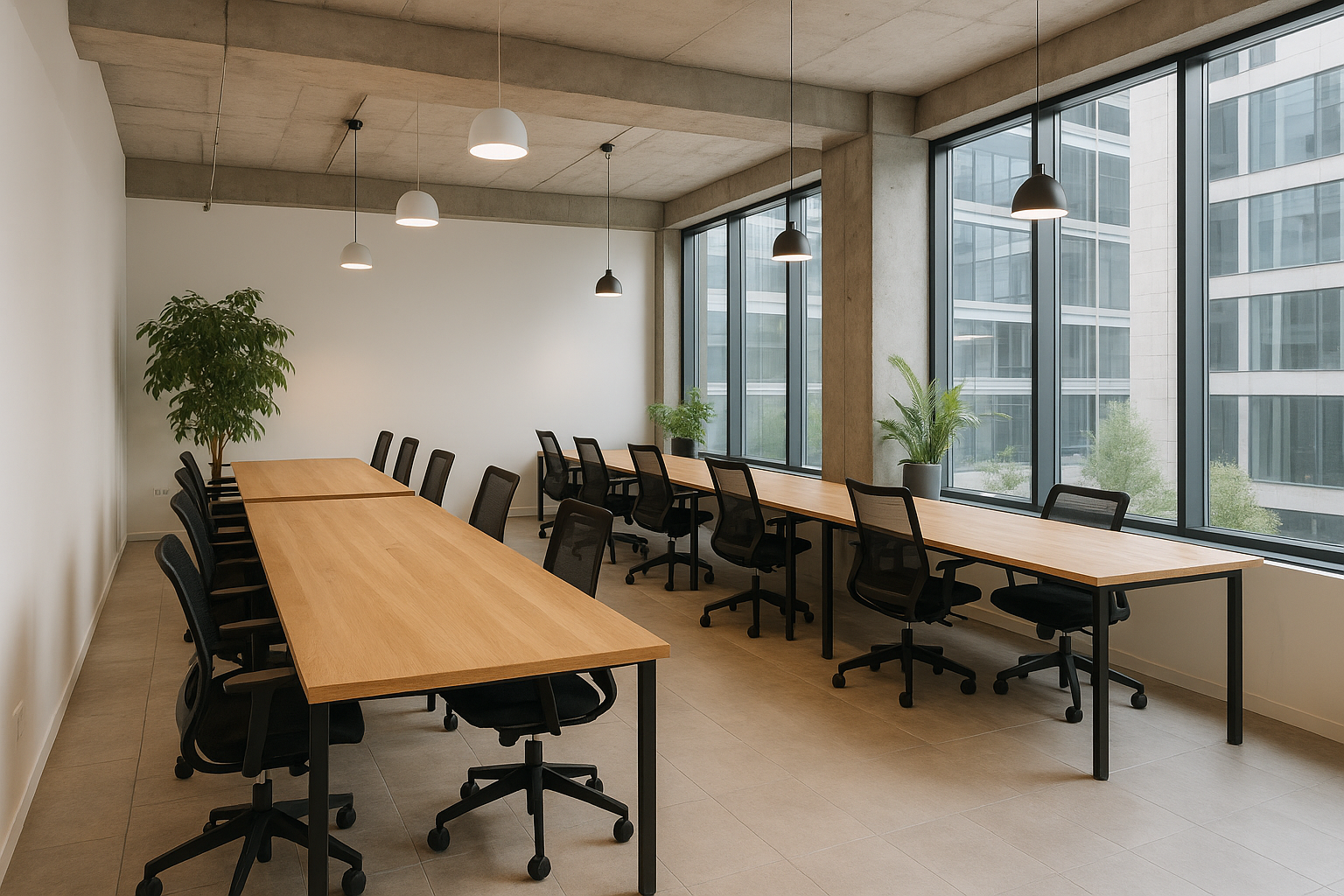 Spațiu co-working înainte/după curățenie generală
