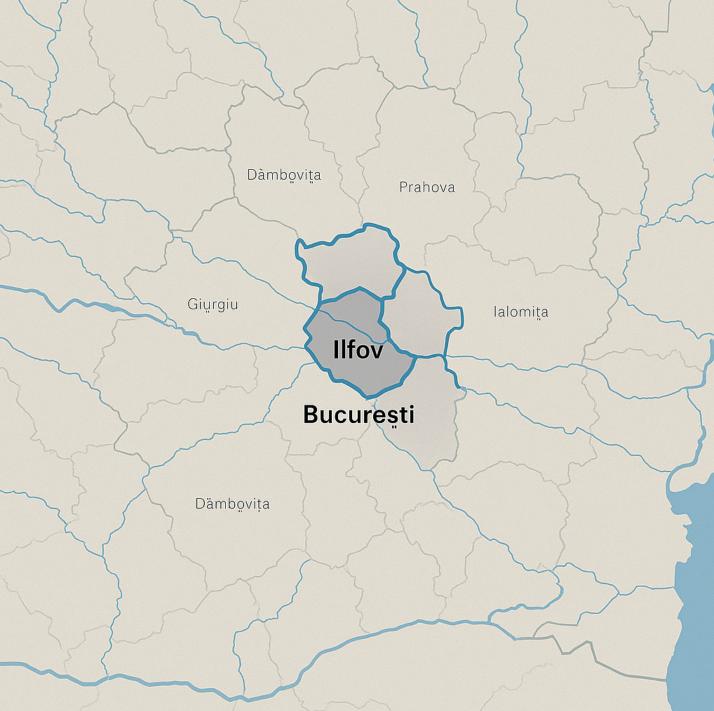 Hartă zonă de acoperire București & Ilfov